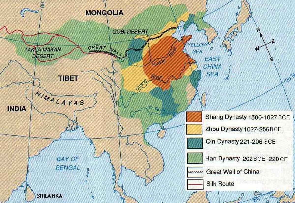 antiikin Kiinan maantiede kartta
