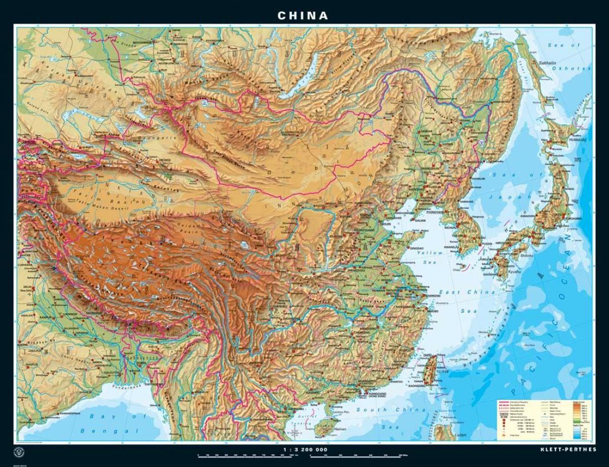 fysiografisia Kiina kartta
