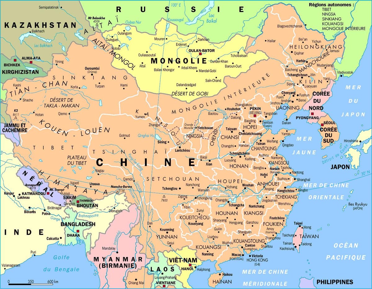 Kiinan hallinnolliset kartta