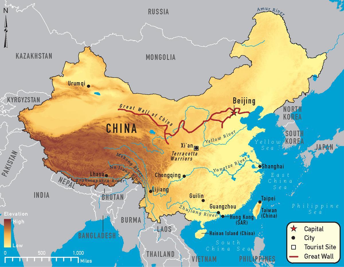 kartta Kiina