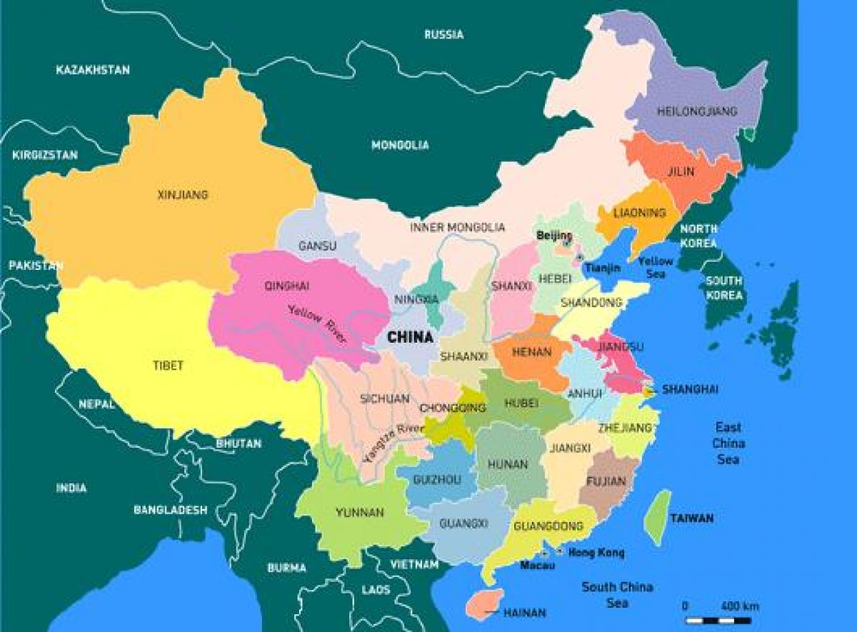 Kiina kartta maakunnissa