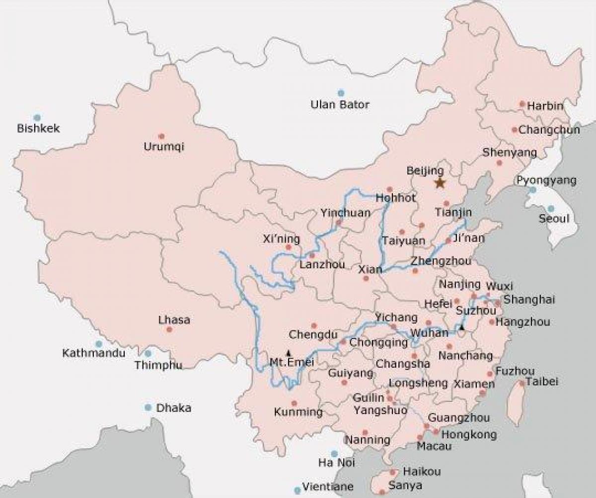 Kaupungeissa Kiinassa kartta - Kartta Kiinan kaupungeissa (Itä-Aasia -  Aasia)
