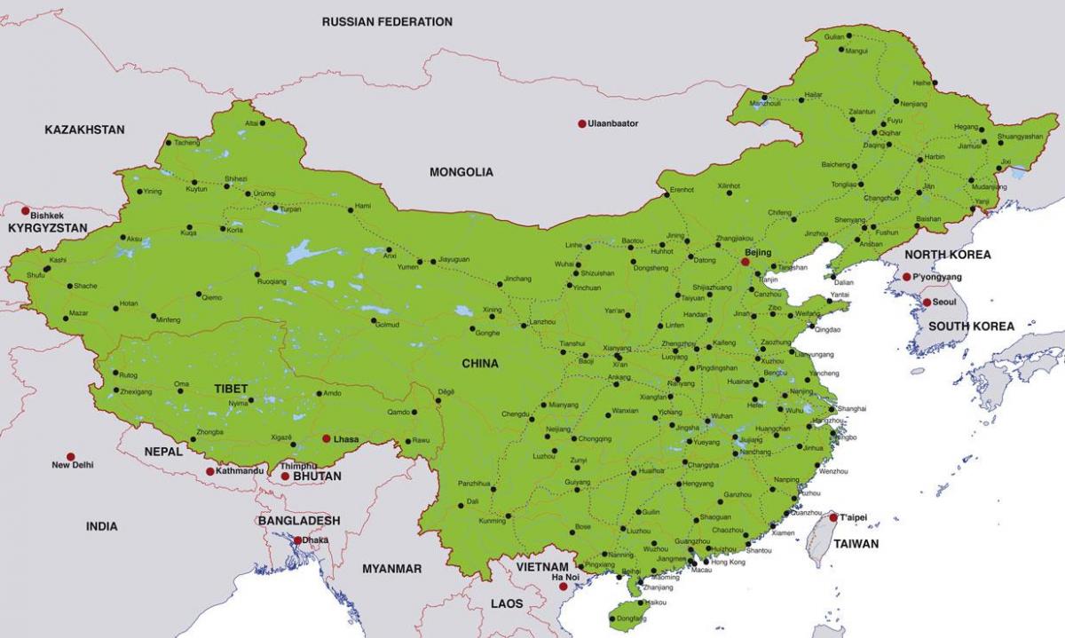 Kiina kartta kaupungit