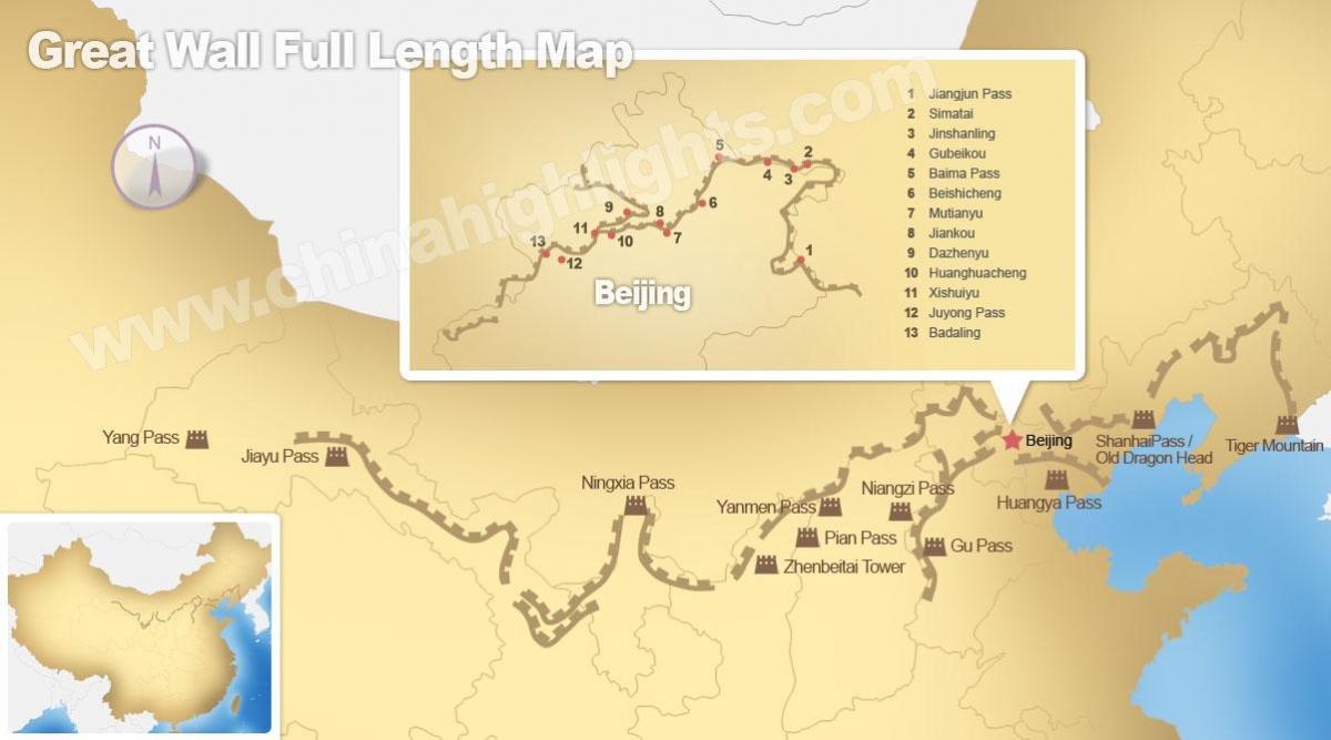 Kiinan muuri kartta