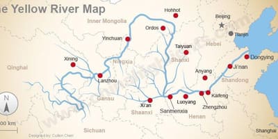 Kiina kartta yellow river