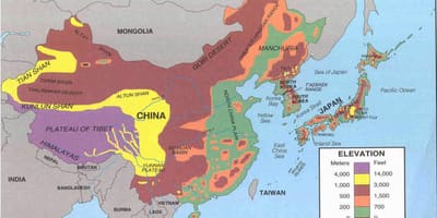 Kartta Kiinan autiomaassa