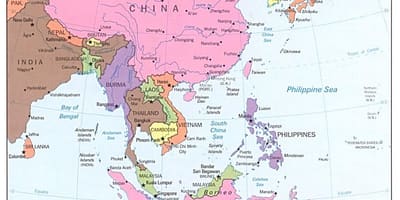 Kartta Kiinan itä-reitillä