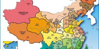 Kartta Kiinan maakunnissa