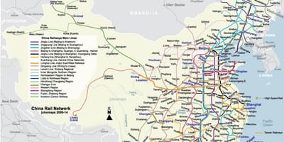 Kiinan nopea juna kartta